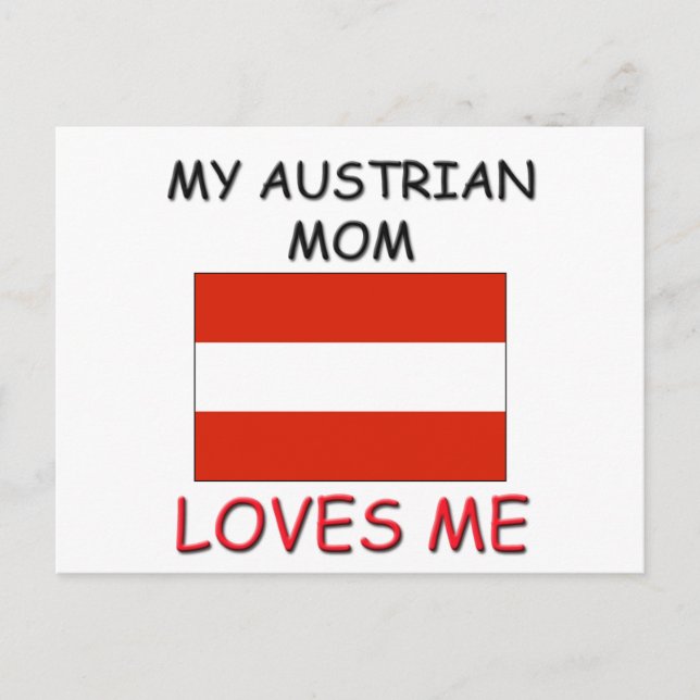 My Austrian Mum Loves Me Postcard (Front)