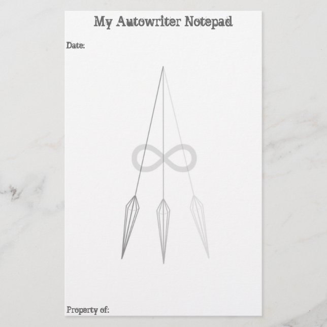 My Autowriter Notepad Stationery (Front)