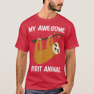 My Awesome Spirit Animal is a Sloth Cute Sweet Slo T-Shirt