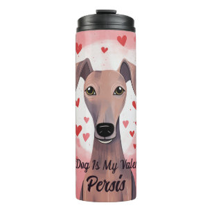 My Azawakh Dog Is My Valentine Personalised Name Thermal Tumbler