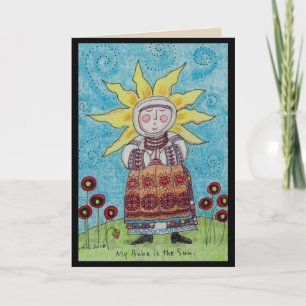 My Baba is the Sun Ukrainian Folk Art Card