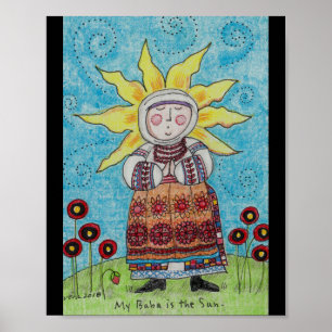 My Baba is the Sun Ukrainian Folk Art Poster