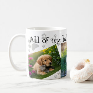 My Babies Have Paws Cute 3 Photo Collage Paw Print Coffee Mug