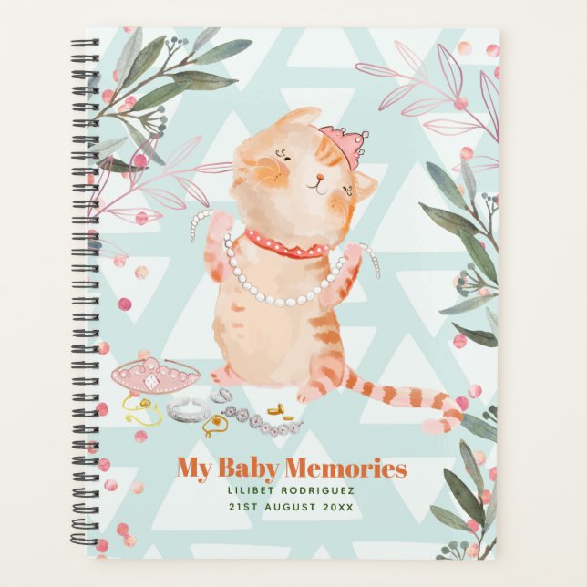 My Baby Memories Personalised Princess Cat Theme Planner (Front)