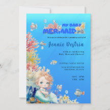 My baby mermaid, baby shower Invitation