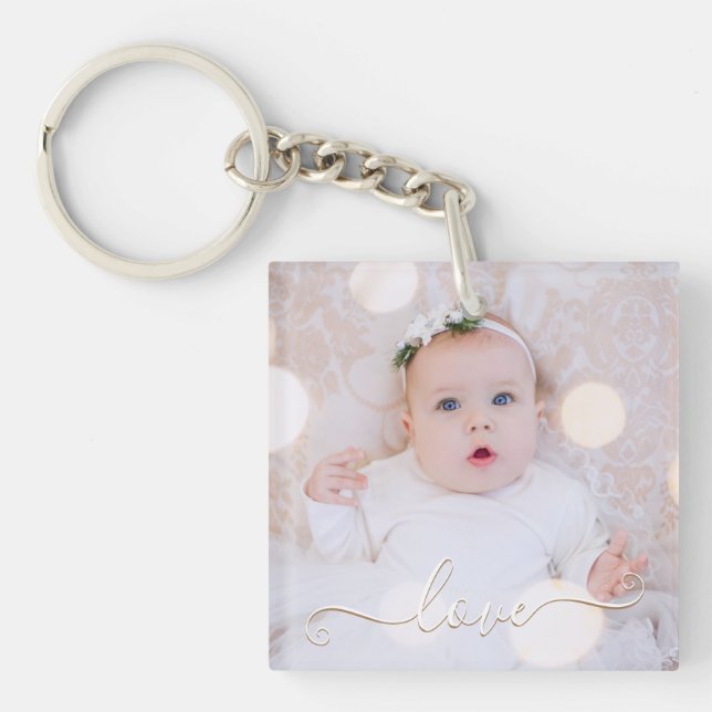 My Baby Photo Custom Keychain (Front)