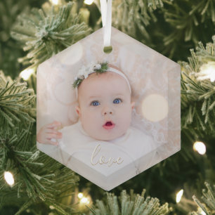 My Baby Photo Glass Tree Decoration