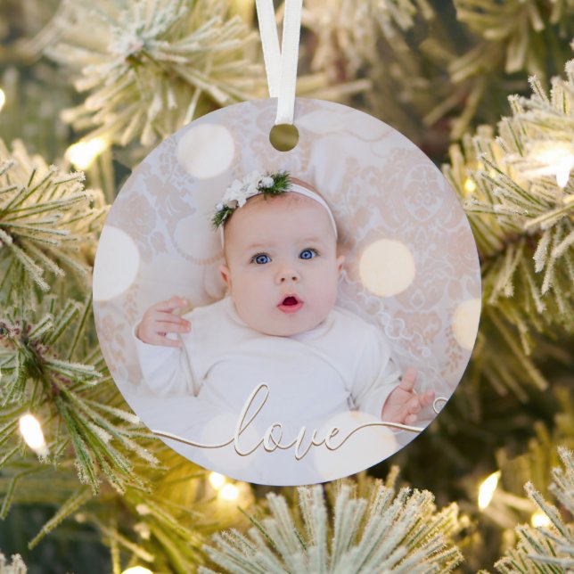My Baby Photo Personalised Metal Tree Decoration (Insitu)