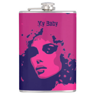 My Baby Retro Vinyl Wrapped Flask