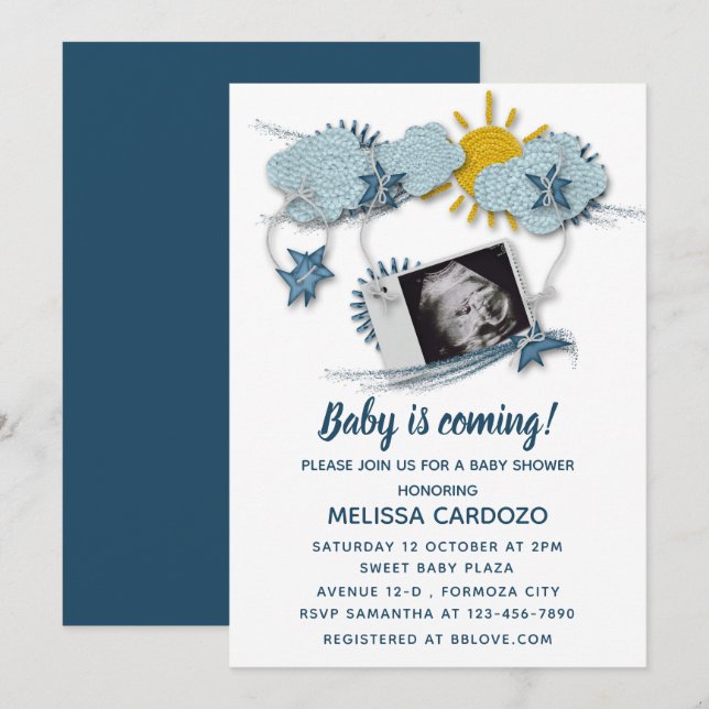 My Baby Ultrasound - Adorable Baby Shower Invitation (Front/Back)