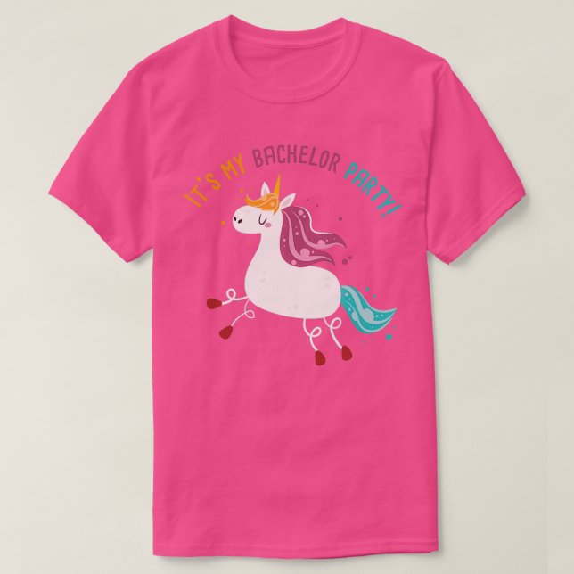 My Bachelor Party Funny Unicorn T-Shirt (Design Front)