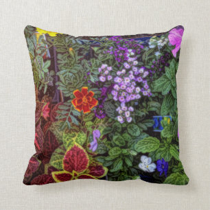 My Back Garden-Coleus,Marigolds, and Petunias Cushion