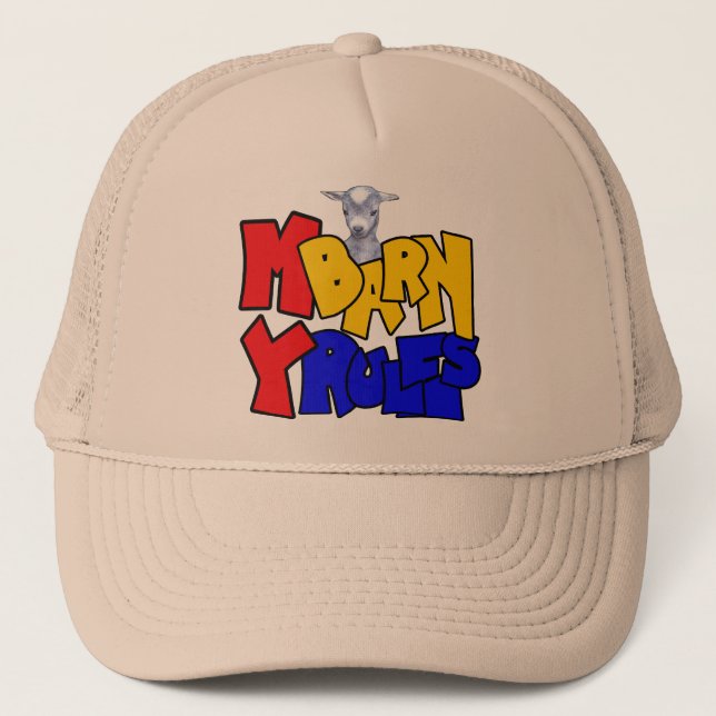 My Barn My Rules Baby Goat Trucker Hat (Front)