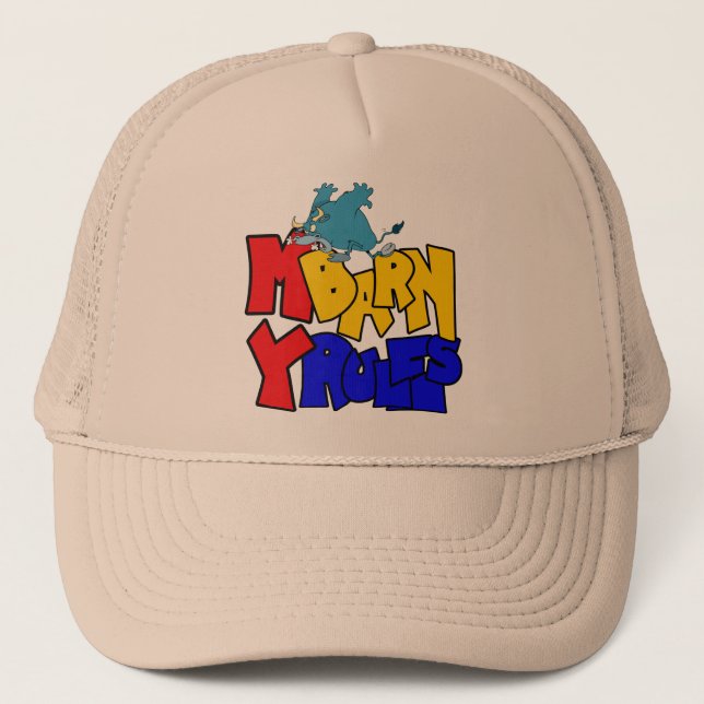 My Barn My Rules Bull Trucker Hat (Front)
