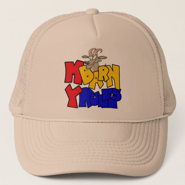 My Barn My Rules Goat Trucker Hat (Front)