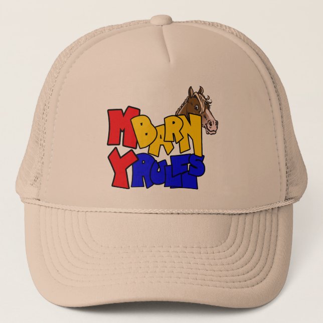 My Barn My Rules Horse 2 Trucker Hat (Front)