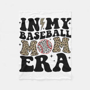My Baseball Mum Era Leopard Mum Baseball Mama Moth Fleece Blanket