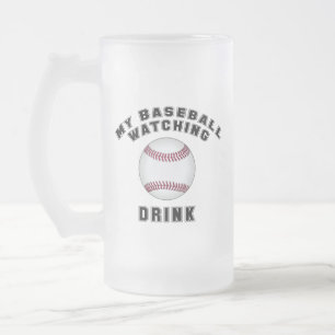 My Baseball Watching Drink Frosted Glass Beer Mug