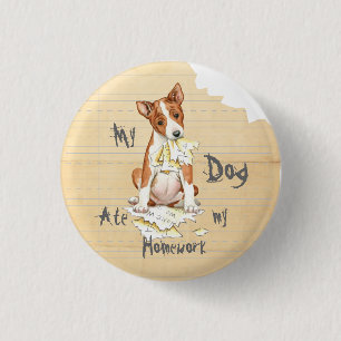 My Basenji Ate My Homework 3 Cm Round Badge