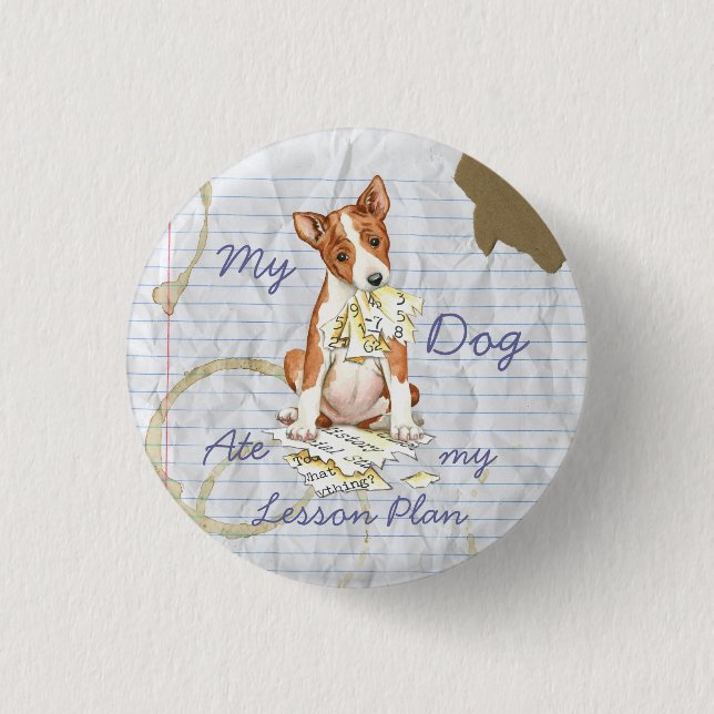 My Basenji Ate My Lesson Plan 3 Cm Round Badge (Front)