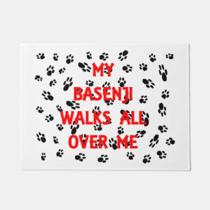 my basenji walks on me doormat