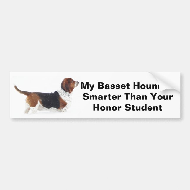 My Basset Hound is Smarter Bumper Sticker (Front)