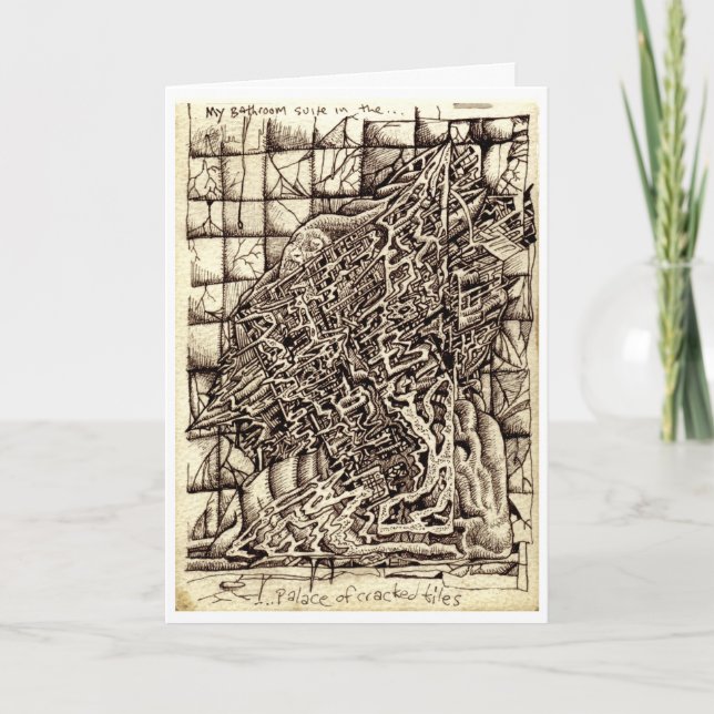 My bathroom suite in the palace of cracked tiles  card (Front)