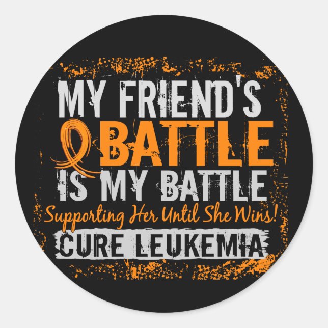 My Battle Too 2 Leukaemia Friend Female Classic Round Sticker (Front)