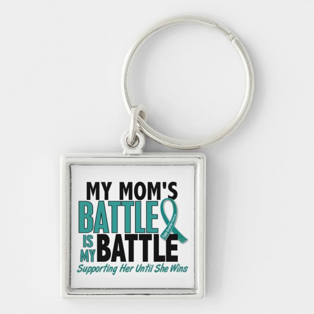 My Battle Too Mum Ovarian Cancer Key Ring (Front)