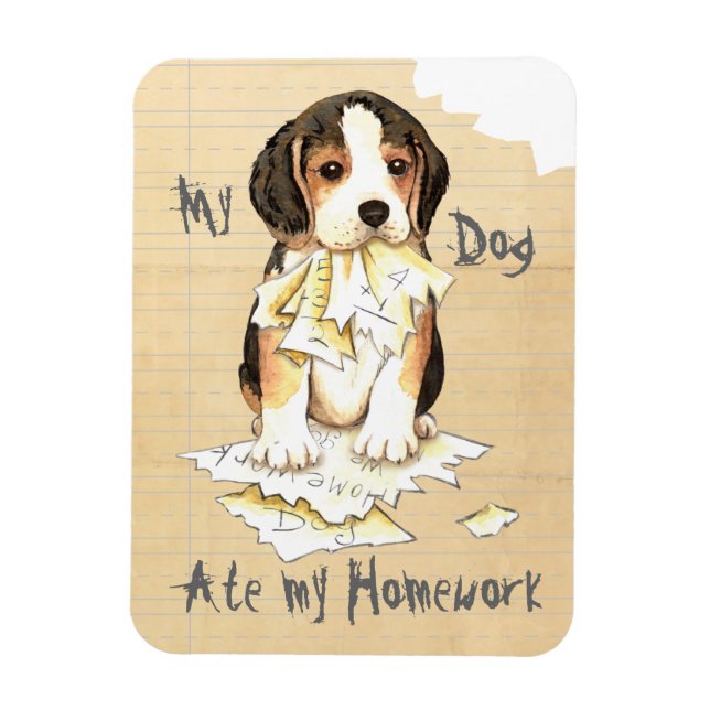 My Beagle Ate My Homework Magnet (Vertical)