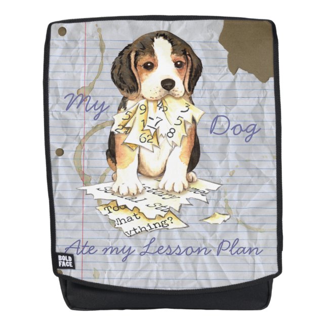 My Beagle Ate my Lesson Plan Backpack (Front)