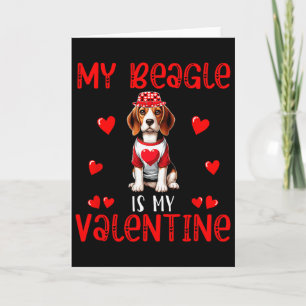 My Beagle Is My Valentine Hearts Costume Single Ow Card