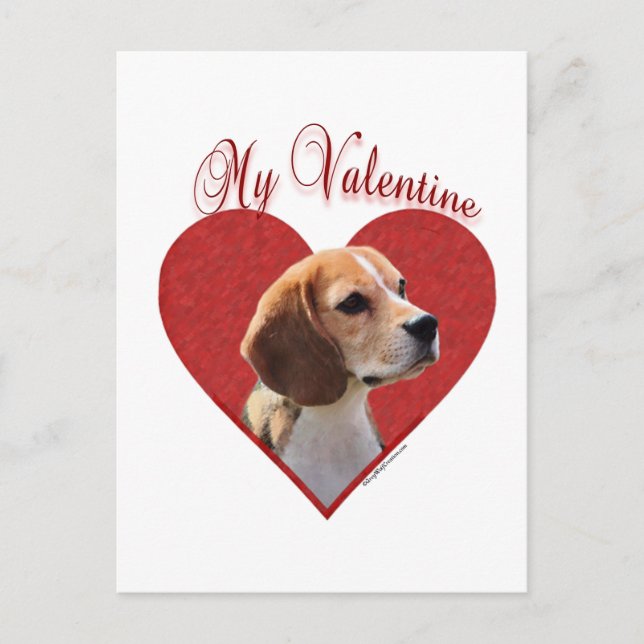 My Beagle Valentine Holiday Postcard (Front)
