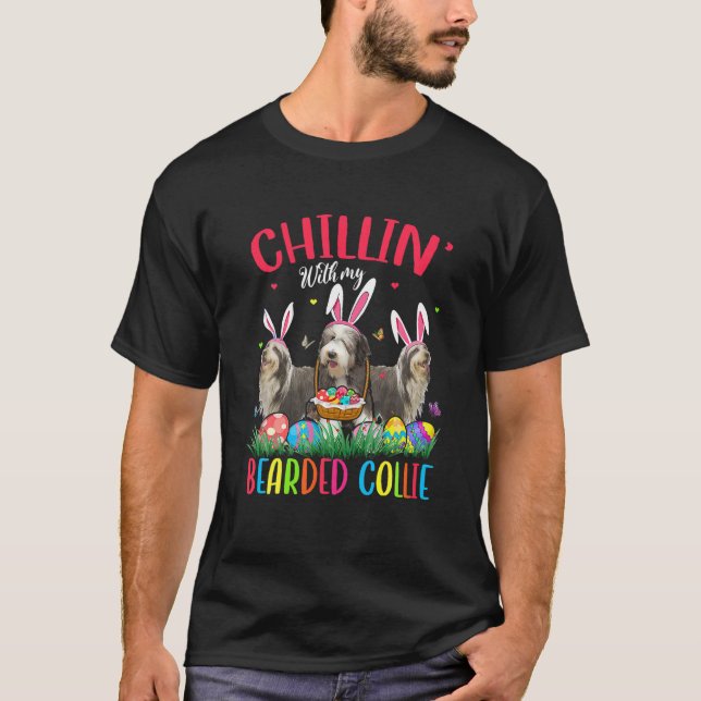My Bearded Collie Easter Eggs Happy Easter T-Shirt (Front)