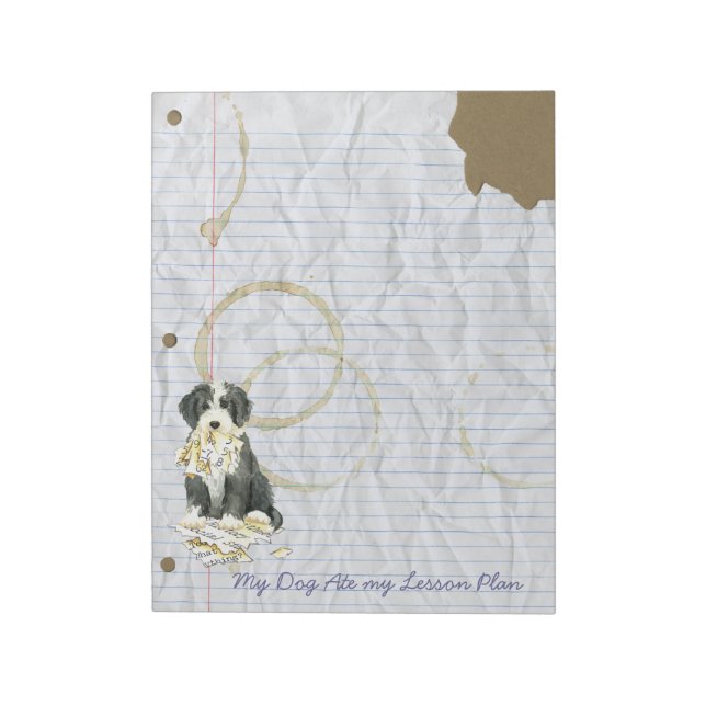 My Bearded Colllie Ate My Lesson Plan Notepad (Rotated)