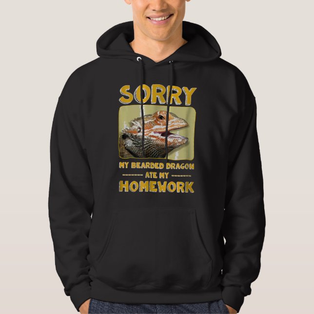 My Bearded Dragon Ate My Homework Pogona School Hoodie (Front)