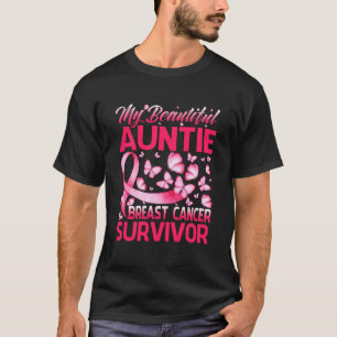 My Beautiful Auntie Breast Cancer Survivor Butterf T-Shirt