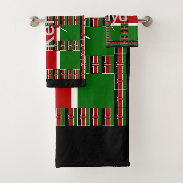 My Beautiful Country Is Kenya Apron Bath Towel Set (Insitu)