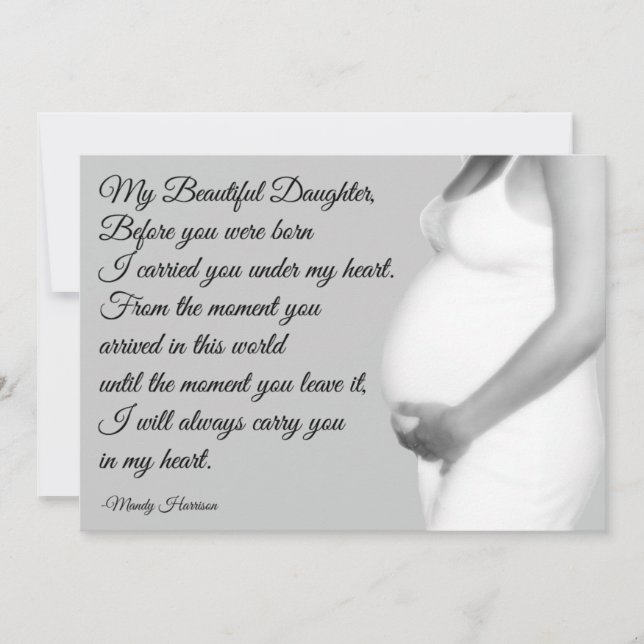 My Beautiful Daughter Motherhood Quote Mum Card (Front)