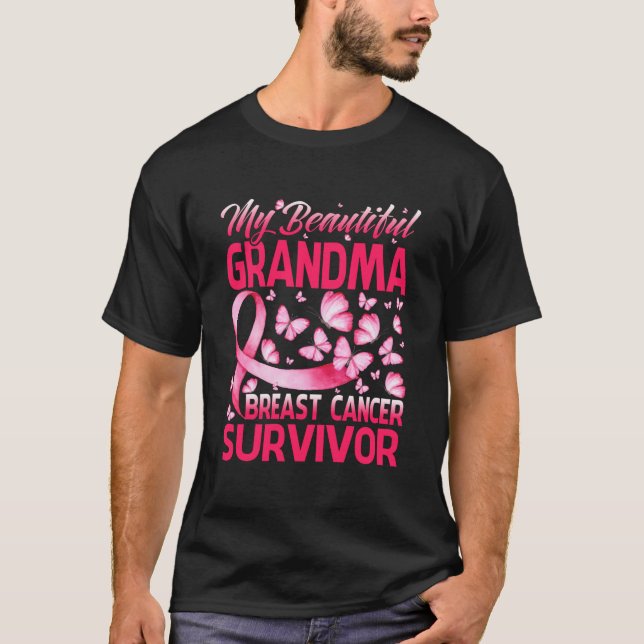 My Beautiful Grandma Breast Cancer Survivor T-Shirt (Front)