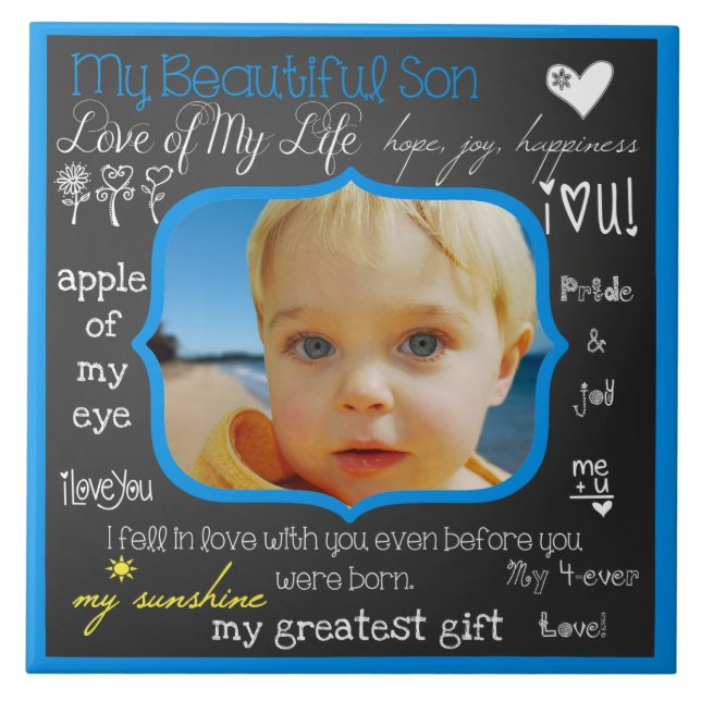 My Beautiful Son Photo Tile (Front)