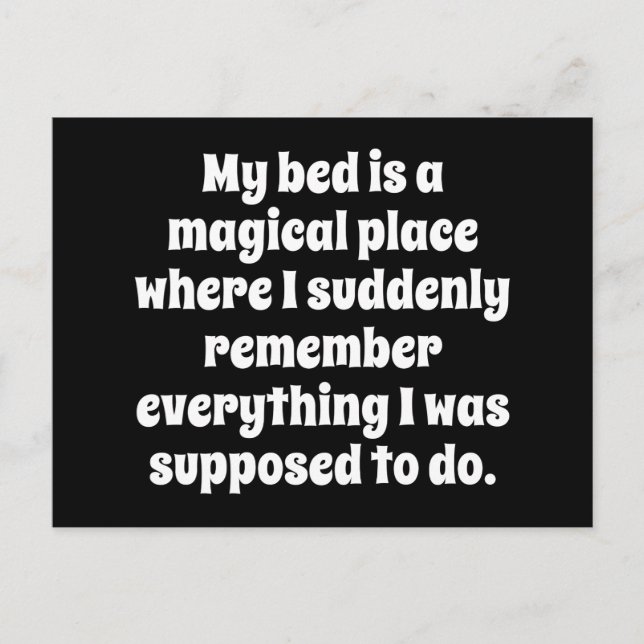My Bed Is A Magical Place Postcard (Front)