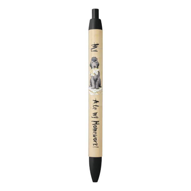 My Bedlington Ate My Homework Black Ink Pen (Front Vertical)