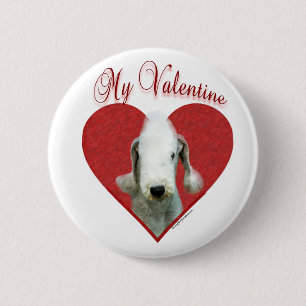 My Bedlington Terrier Valentine 6 Cm Round Badge