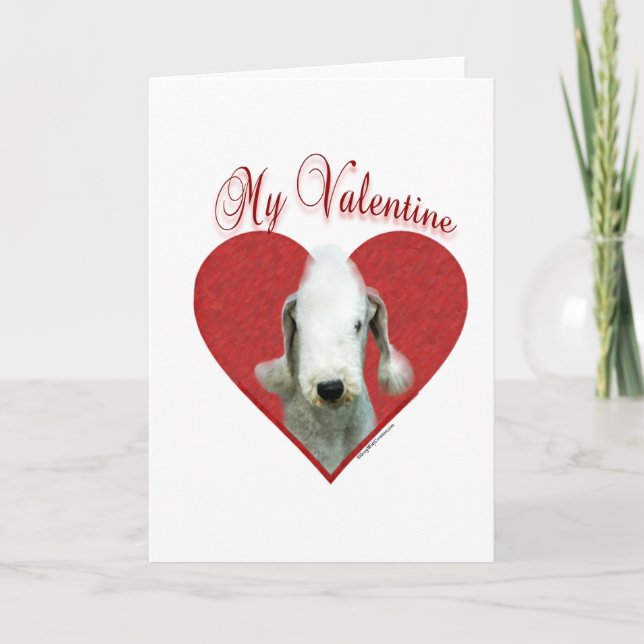 My Bedlington Terrier Valentine Holiday Card (Front)