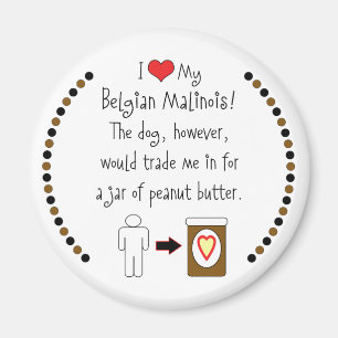 My Belgian Malinois Loves Peanut Butter Magnet