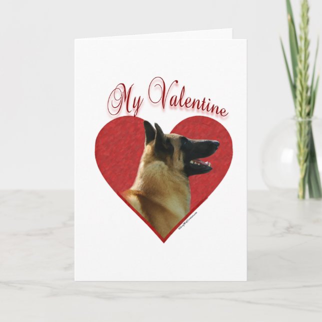 My Belgian Malinois Valentine Holiday Card (Front)