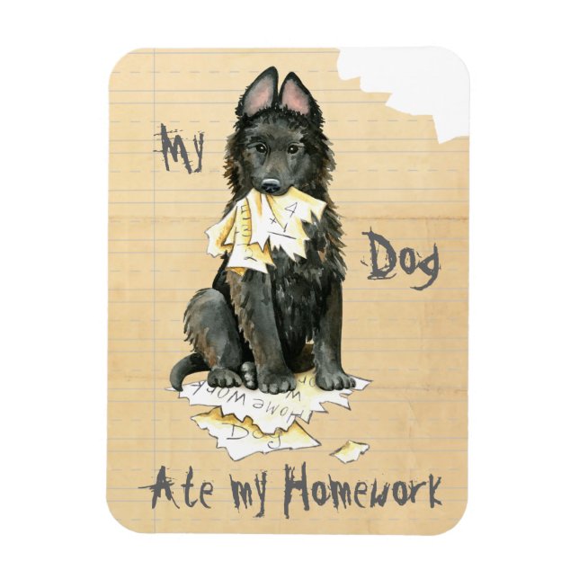 My Belgian Sheepdog Ate My Homework Magnet (Vertical)