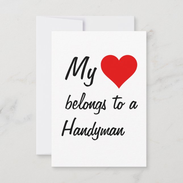 My Belongs To A Handyman Card (Front)
