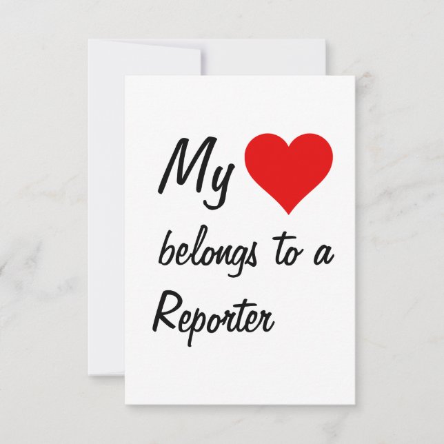 My Belongs To A Reporter Card (Front)